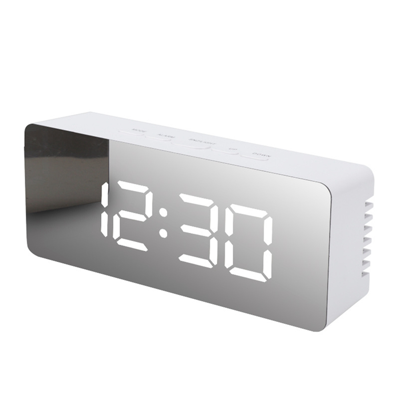 LED Mirror Digital Clock Bedroom Office Travel Electronic Table Clock Desktop Alarm Clock Temperature Function Durable