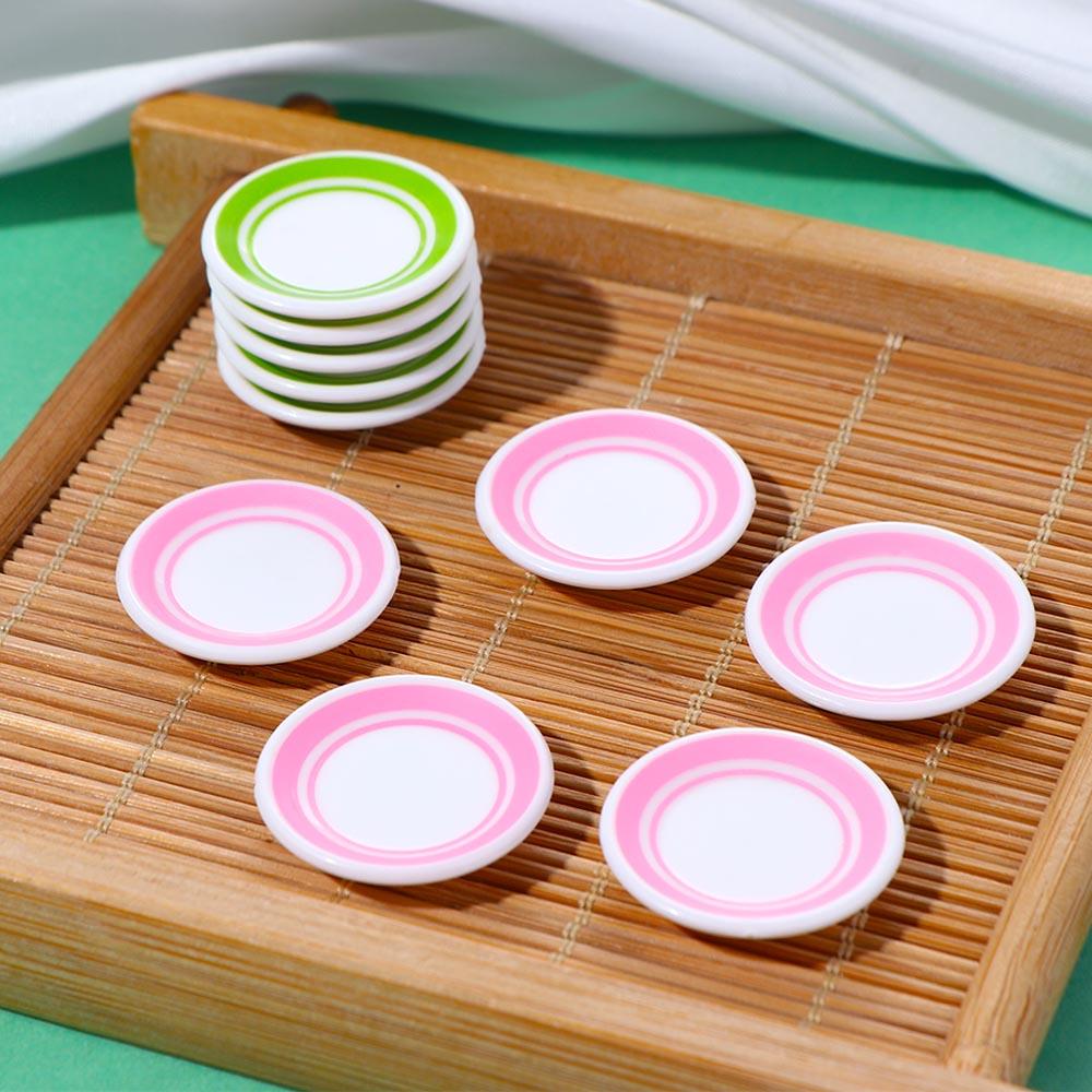 ABS Colorful House Accessorie Tableware Pretend Play Miniature Kitchen house Dinner Plates Photograph Props Food Dishes