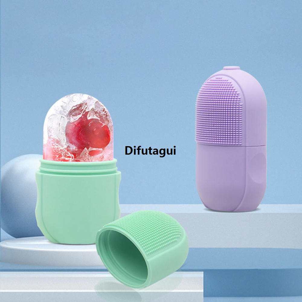 Difutagui 2025 NEW Silica Facial ice grid Soothing 12.5*7cm Two colors Facial Luxury ice hockey cleansing instrument Face ice massage cleansing