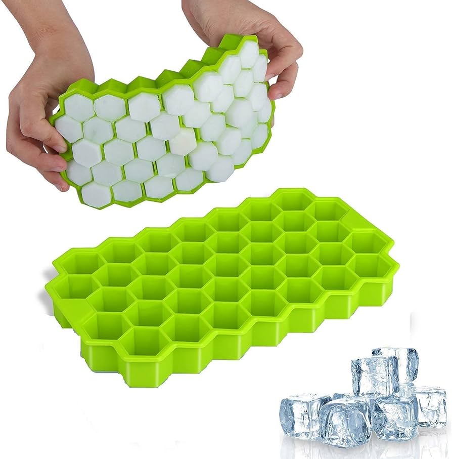 Flexible Silicone Honeycomb Design 37 Cavity Ice Cube Tray Mould ( 1 Piece)