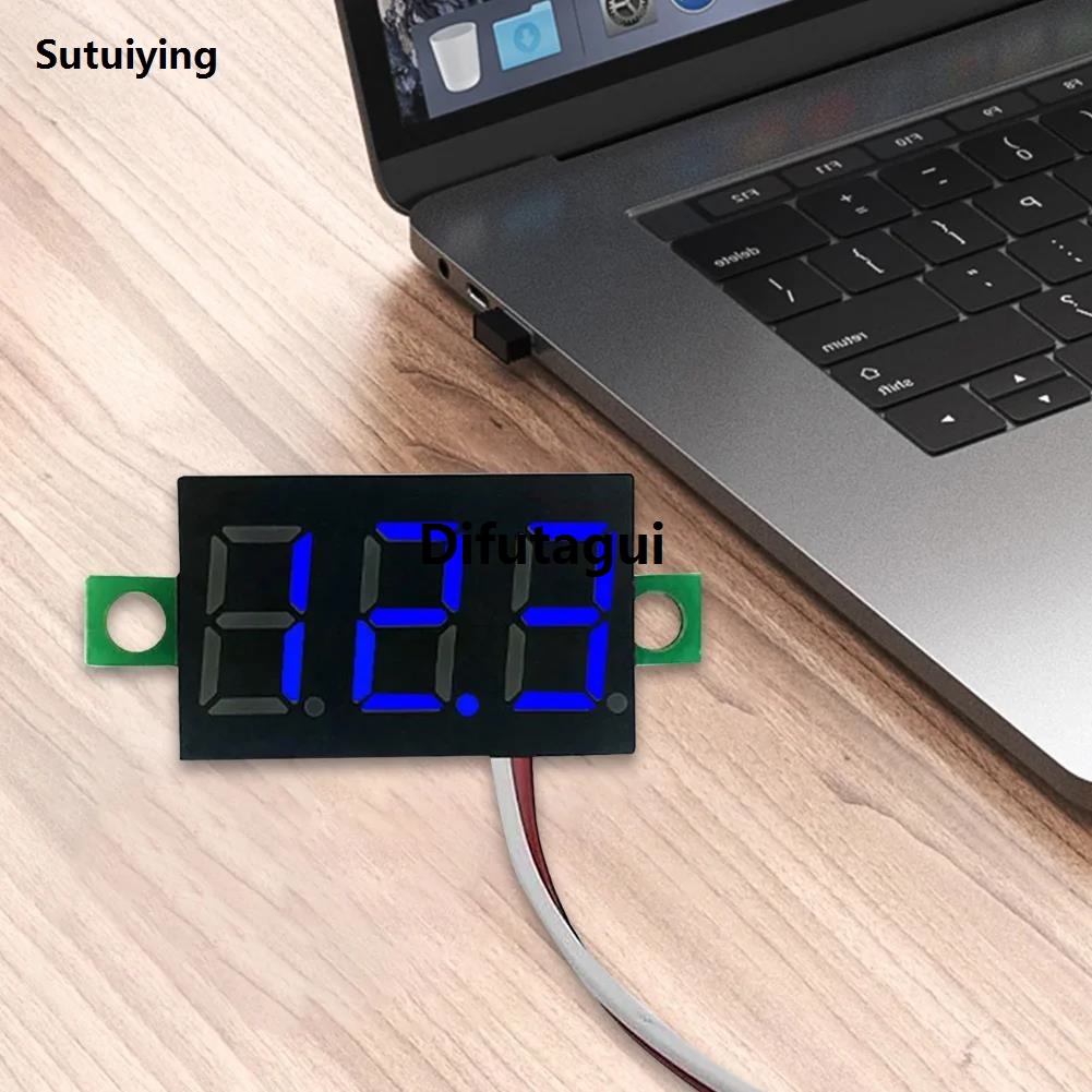 Difutagui Digital Voltmeter Ammeter DC 100V 10A Amp Voltage Current Meter Luxury Tester 0.28 Inch Dual LED Display Panel with Connect Wires