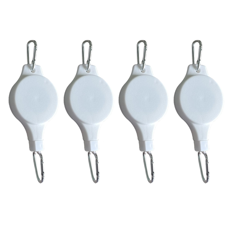 NAMUNY Plant Pulley Retractable Hanger Plant Pulley Adjustable Height Wheel for Hanging Plants Indoor(4PCS) White