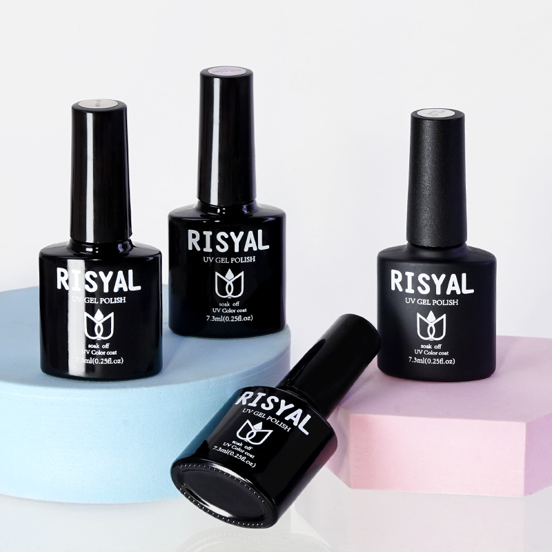 Combo Of 2 Pieces Risyal Soak Off Uv Color Top Coat Gel Polish & Base Coat Gel Polish For Nails, 7.3 Ml (0.25fl.oz) Each