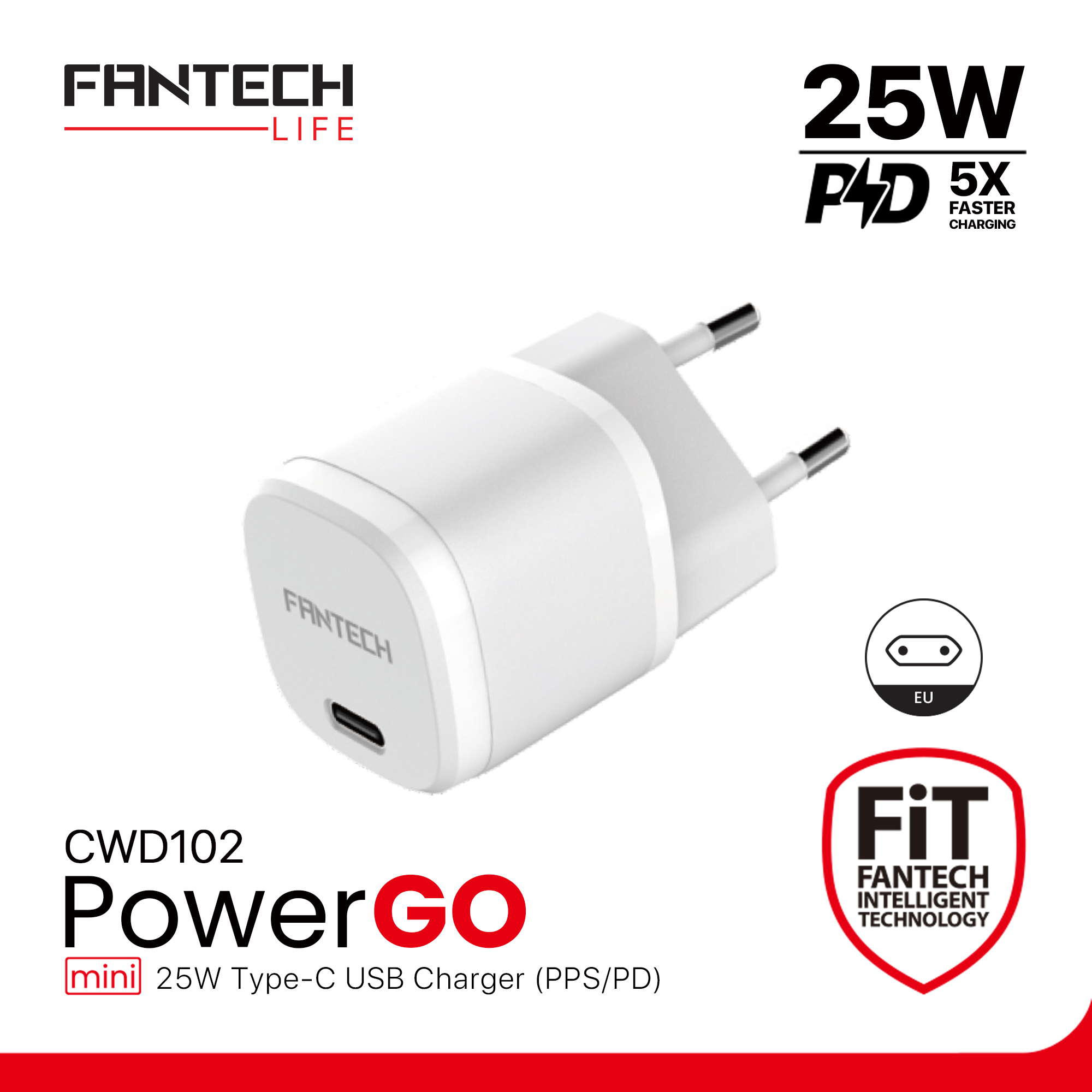 Fantech Dock Cwd102 1P Type-C 25W Charger