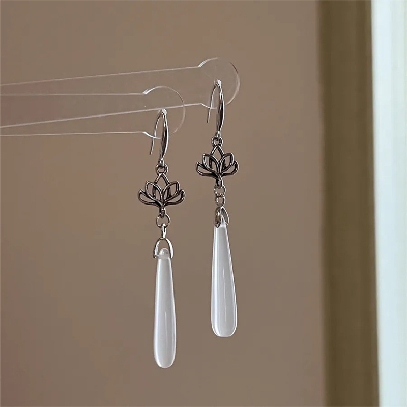 【Quality certifications】Qinlian ~ Cool Lotus Water Drop Pendant Women's 2024 New Niche Ethnic Han Clothing Accessories