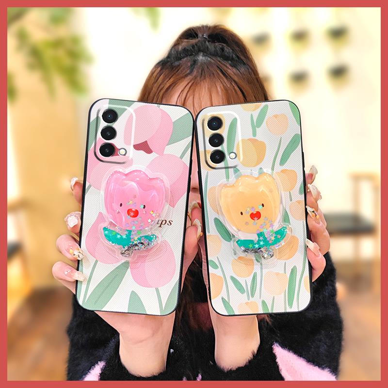 Cartoon Kickstand Phone Case For OnePlus Nord N200 5G/1+Nord N200 5G Skin feel silicone TPU Back Cover Cute quicksand