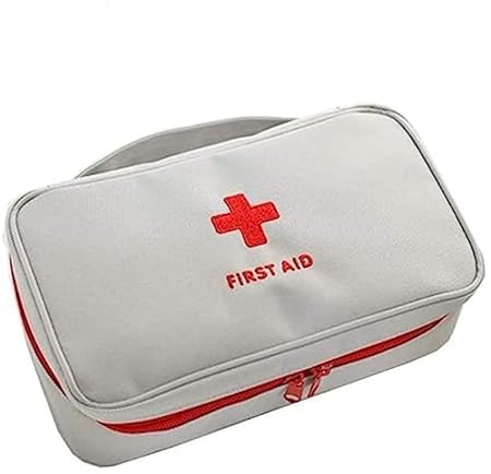 Reju's First Aid Medical Empty Bag, Portable For Travel, Home, School & Trek (1 Pcs Grey Color )