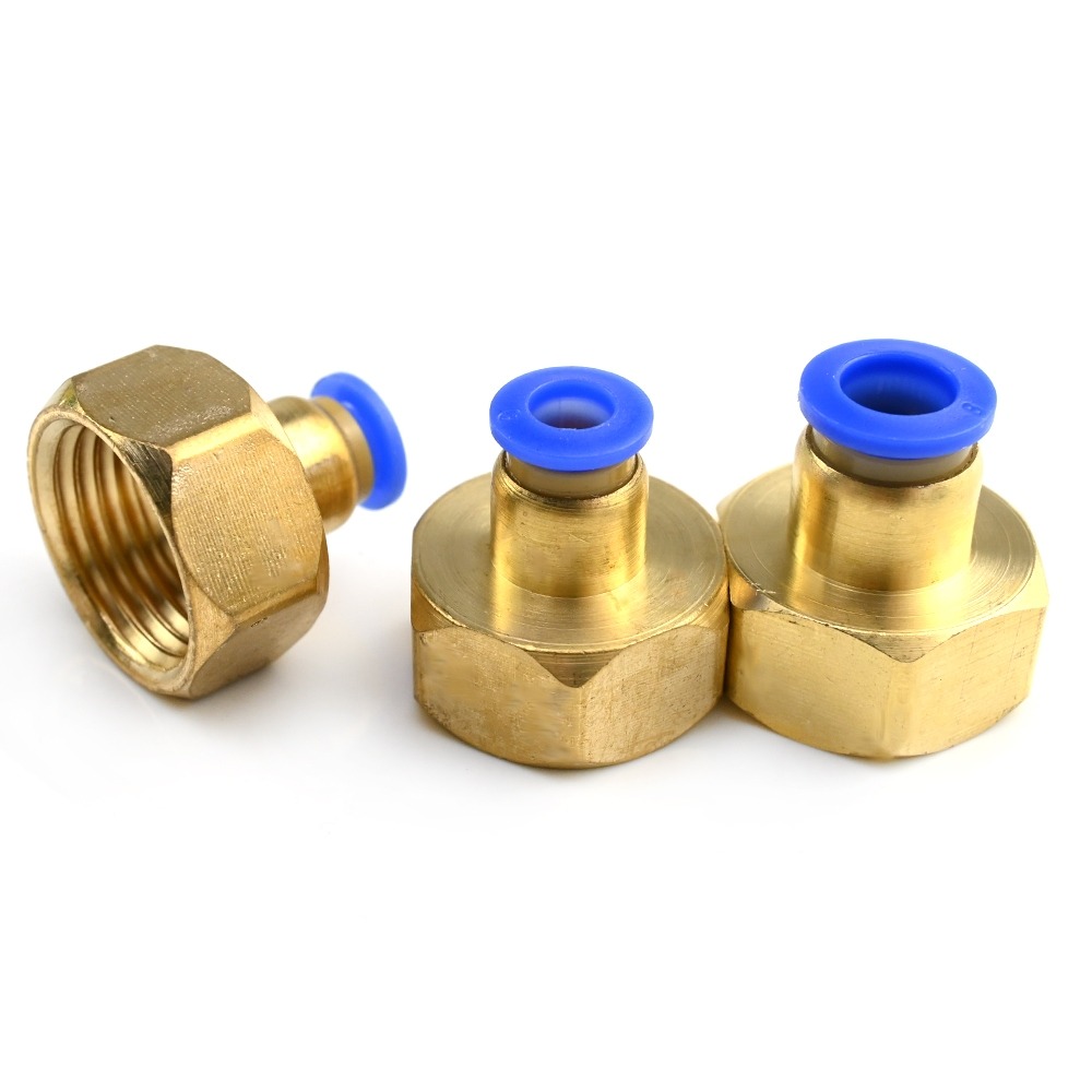 New 1/2 Inch BSP PCF Air Pipe Fitting Brass Hose Tube Pneumatic Connector Straight Air Fitting Air Tube Thread Water Nozzle Joint
