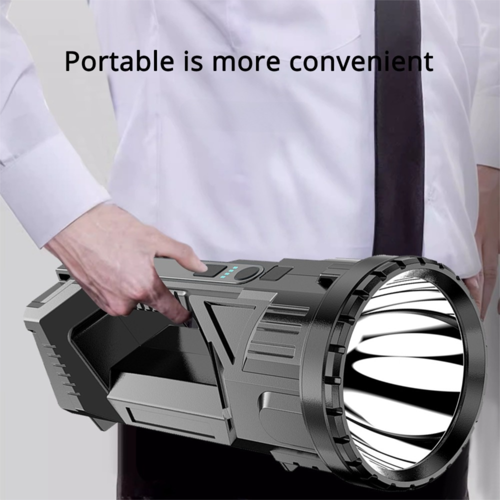 New Powerful LED Flashlight Long Range Multifunctional Charging Searchlight Super Bright Waterproof Work Light Cycling
