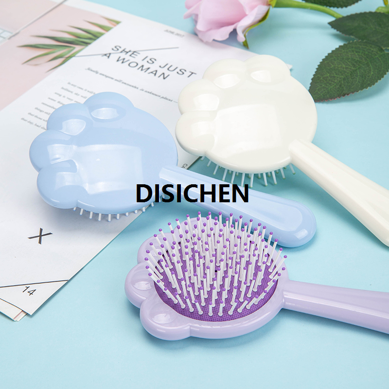 DISICHEN Cute Cat Paw Detangling Hair Brush Air Cushion Massage Comb for Scalp Children's Birthday Gifts Cartoon Salon Hair Styling Tools Portable
