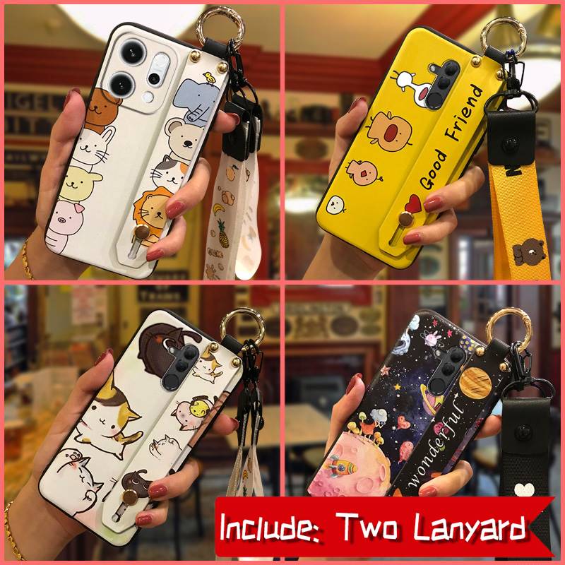 Soft case Wristband Phone Case For OPPO Reno14 Pro 5G Fashion Design Protective Anti-knock Wrist Strap Ring Durable