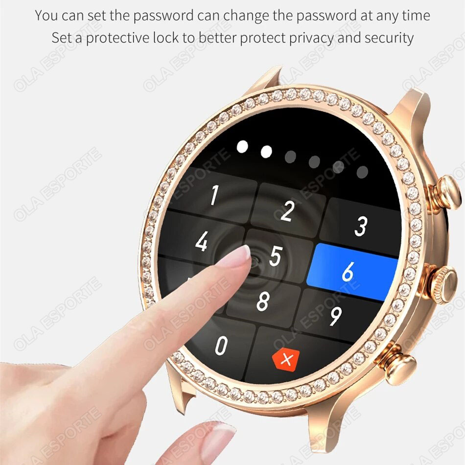Linman For Huawei Xiaomi Apple Samsung Smart Watch Women Ladies 2024 NeLuxury w Bluetooth Call Sport PPG+ECG SmartWatch for Women Present Gift