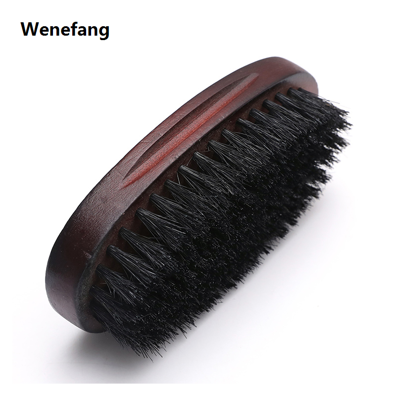 Wenefang Wooden Hair Beard Brush For Men Natural Wood Comb Boar Bristle Mustache Brush Travel Men's Waves Brush Gifts Birthday Beard Care