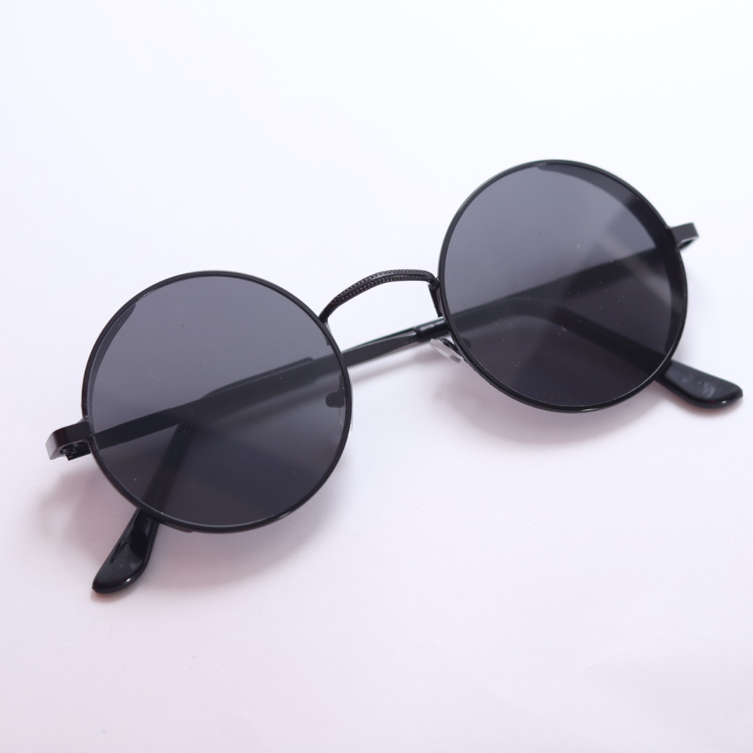 Round Full Black New Design Metal Frame Sunglasses For Men