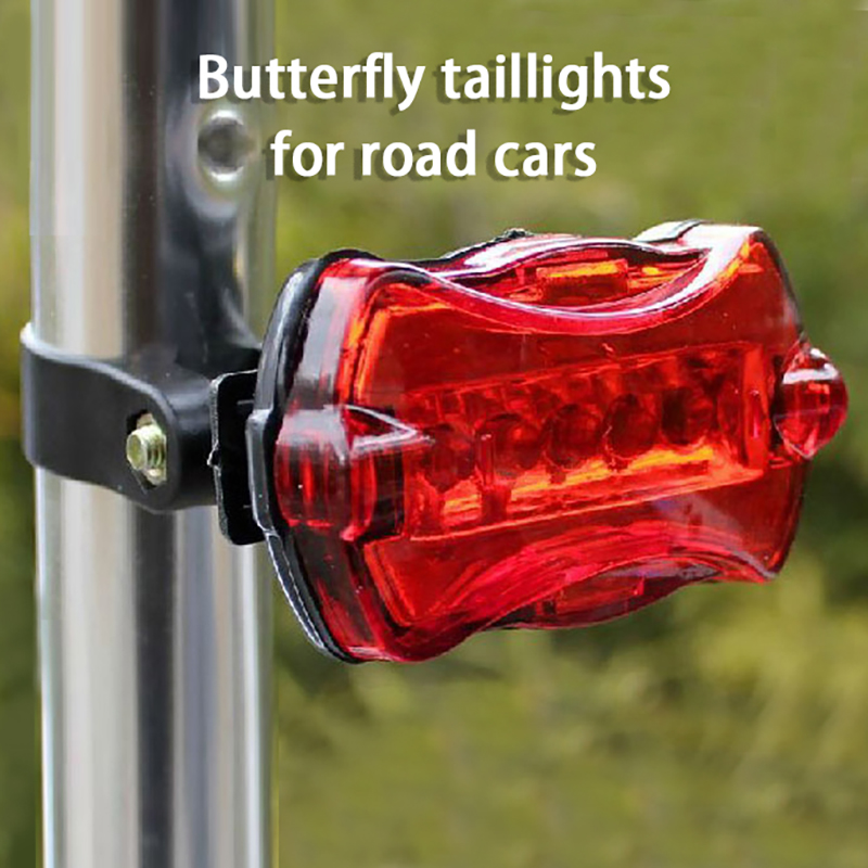 Mountain Bike, Road Bike, Bicycle Tail Light, Single Bike Tail Light, Butterfly Tail Light, 5Led Tail Light Warning Light CF8
