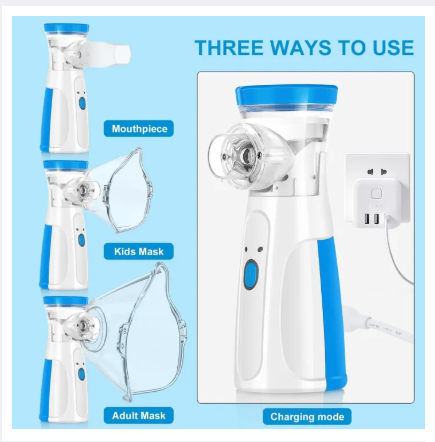 Portable Mesh Nebulizer, Effective for Cough, Asthma Silent and Compact Nebulizer Machine for Adult and Kids, Wireless Vaporizer Machine With Respiratory Mask