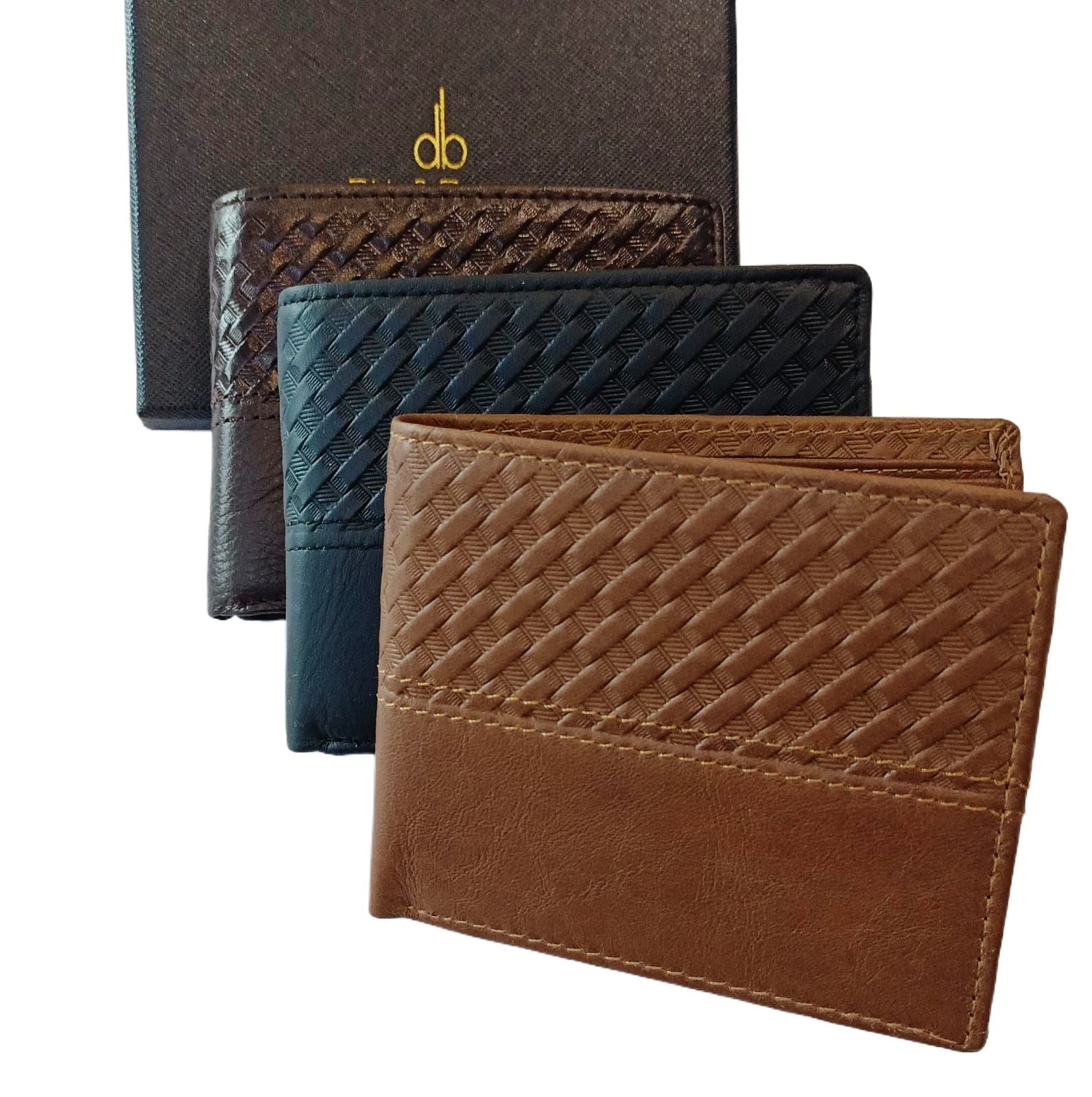 Dirk And Brown | Men’s Premium Leather Wallet - Textured Design Slim Bifold Wallet