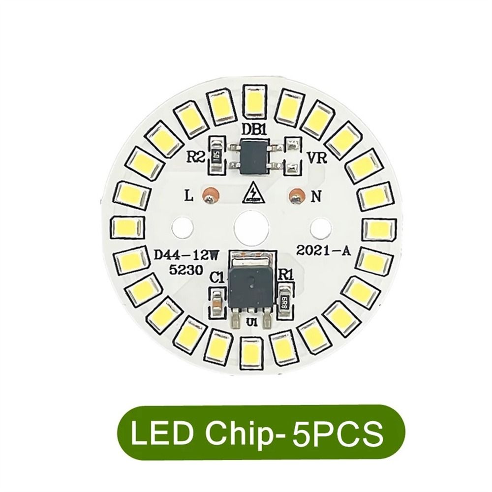 5pcs Round LED Chip Spotlight 3W 5W 7W 9W 12W PCB Board AC 220V SMD 2835 LED Chip Light Beads Lamp Bulb Bulb Chip