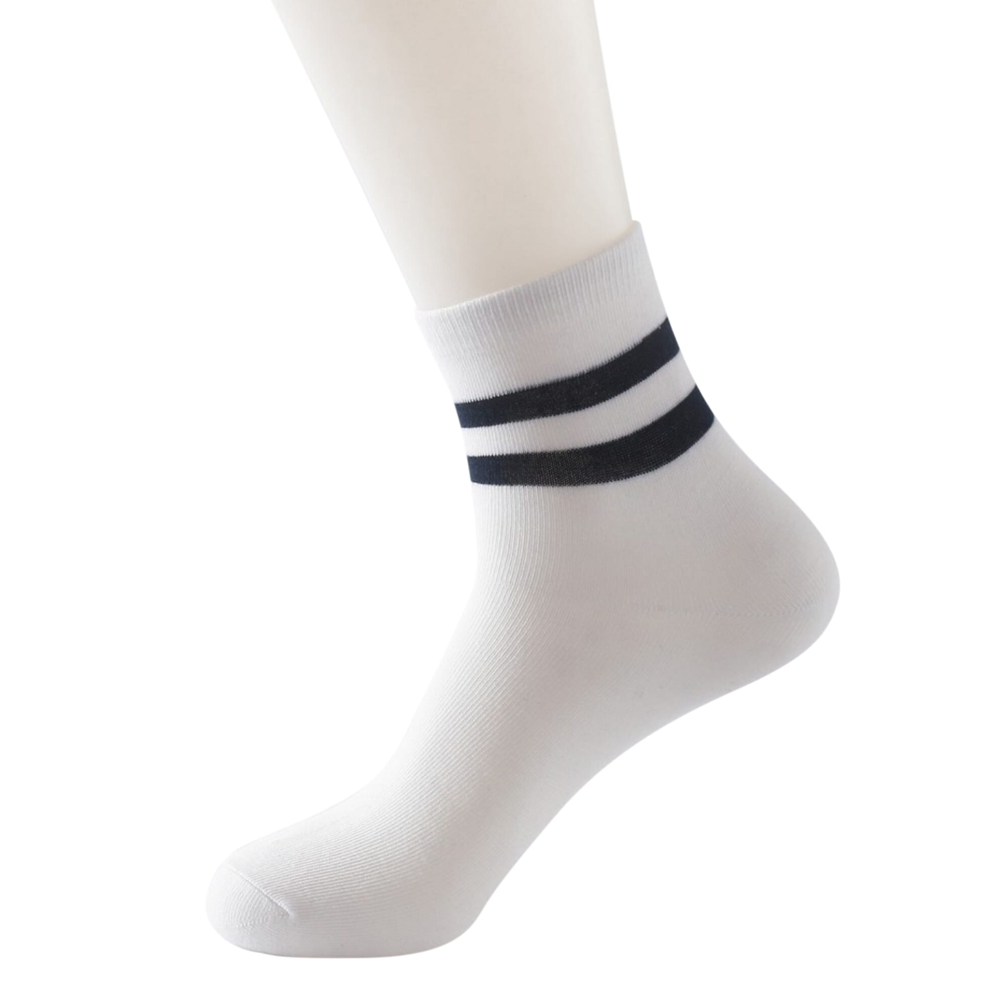 Spunky Add-ons Cotton Plain Striped Quater Socks For Men | Warm & Comfortable Stripe Design Cotton Blend Socks For Men