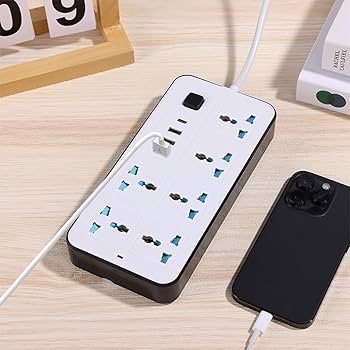 Power Socket Multiplug With 6 Socket, 3 USB Port, 1 Type C Port