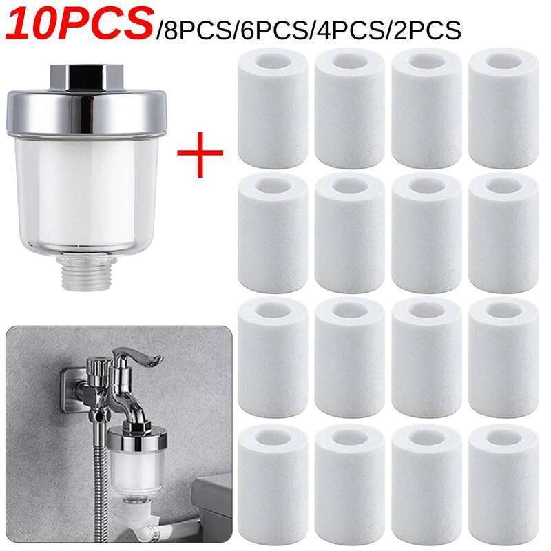 10-1pcs Universal Faucet Filters Water Outlet Purifier For Kitchen Bathroom Shower Filter + 2pcs PP Cotton Household Accessories