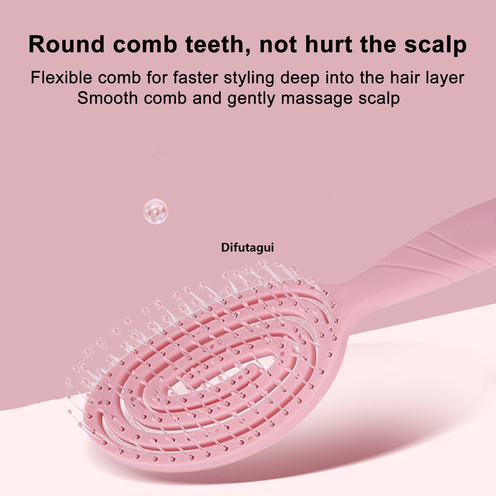 Difutagui Brush dry, wet, curly, in fine massage ladies ventilated portable detangle hair DESCENTE tool Sales promotion anti-static hair brush scalp detangle comb suitable for thick, long, styling non-slip massage
