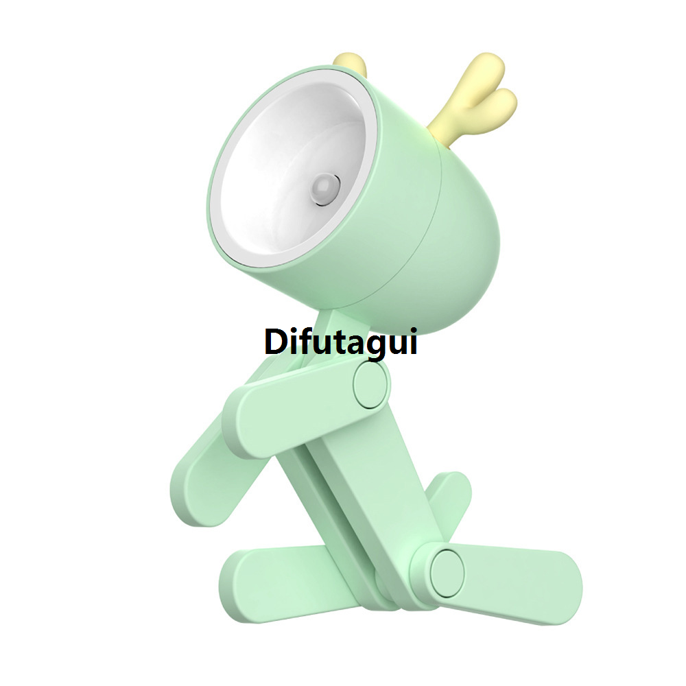 Difutagui Decorative table lamp dog deer DIY mini LED night cute Fifty percent discount pet cartoon folding table kids room om living room