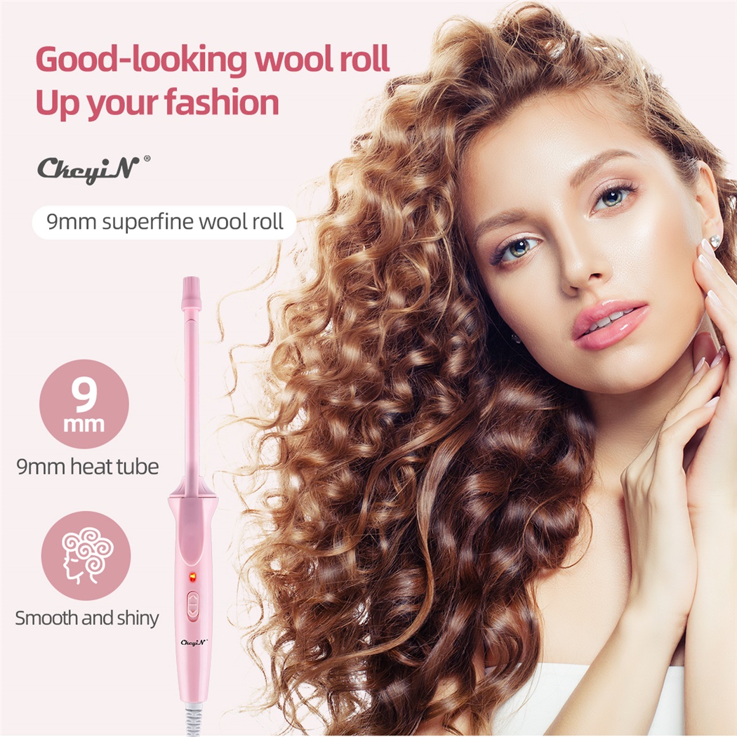 New style Type Curling Iron 9mm Curling Iron CkeyiN Mini Curling Iron Hair Wand Professional Curling Iron Ceramic Electric Salon Styling Tool Small