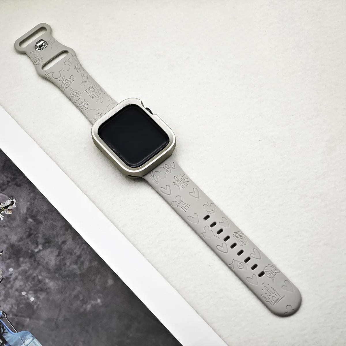 New style Silicone Strap+TPU Matte Case for Apple Watch Band 49mm 44/45mm 41/40mm Bracelet Wristband for IWatch Series SE 9 8 7 6 Ultra 2