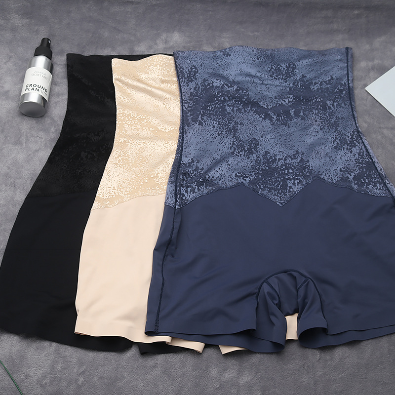 Seamless Ice Silk High Waist Abdominal Pants Women's Postpartum Powerful Corset Hip Lift Pants New anti-walking boxer safety pants