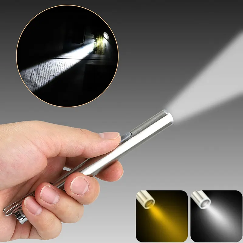 Pen Torch Light With key Ring Round Moon Shaped Light | Portable Pocket Size High Power LED Torch Light