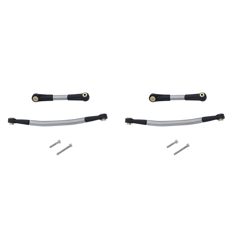 2X Stainless Steel Steering Link Servo Link Rod Steering Linkage for Axial SCX24 AX24 1/24 RC Crawler Car Upgrade Parts