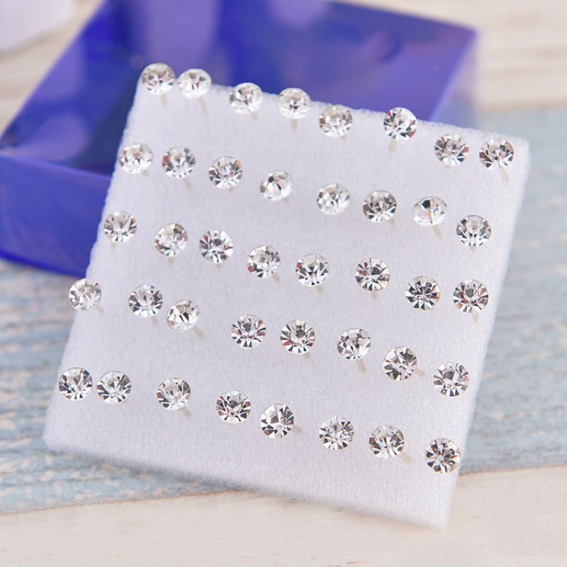 【New arrival】Boxed Earrings Women's Plastic Needle Ear Holes Temperament Earrings Men's Small Ear Jewelry Ear Stick Transparent Ear Bone Nail Ear