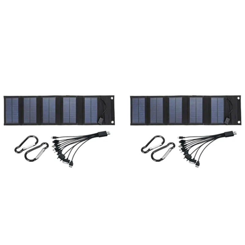 2X 12W Foldable USB Solar Panel Solar Cell Portable Folding Waterproof Solar Panel Charger for Mobile Phone