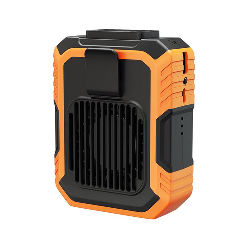 Portable Waist Fan Rechargeable, Personal Waist Fan, Hands-Free Neck Fan for Camping, Outdoor, Construction Site,Orange
