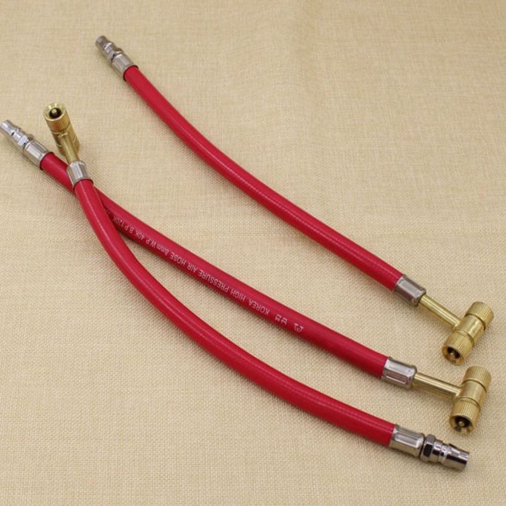 High Quality Copper&Silicone Double Ended Hose T Type Universal Car Tire Nozzle Hand Cranked Hose Bicycle Truck Accessories
