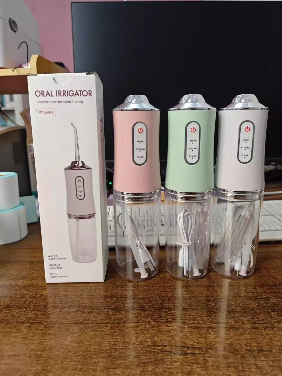 Portable Oral Irrigator | Water Flosser with 3 modes Cordless Water Teeth Cleaner 230 ML with 4 Sprinkler Replace Head A8 Waterproof Rechargeable