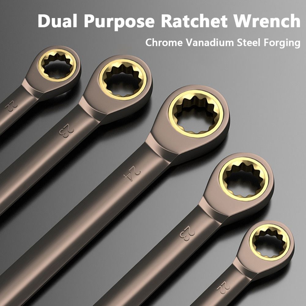 Practical CR-V Spanners 72 Teeth Dual-use Ratchet Wrenches Hand Repair Tools High Torque Torx Wrench