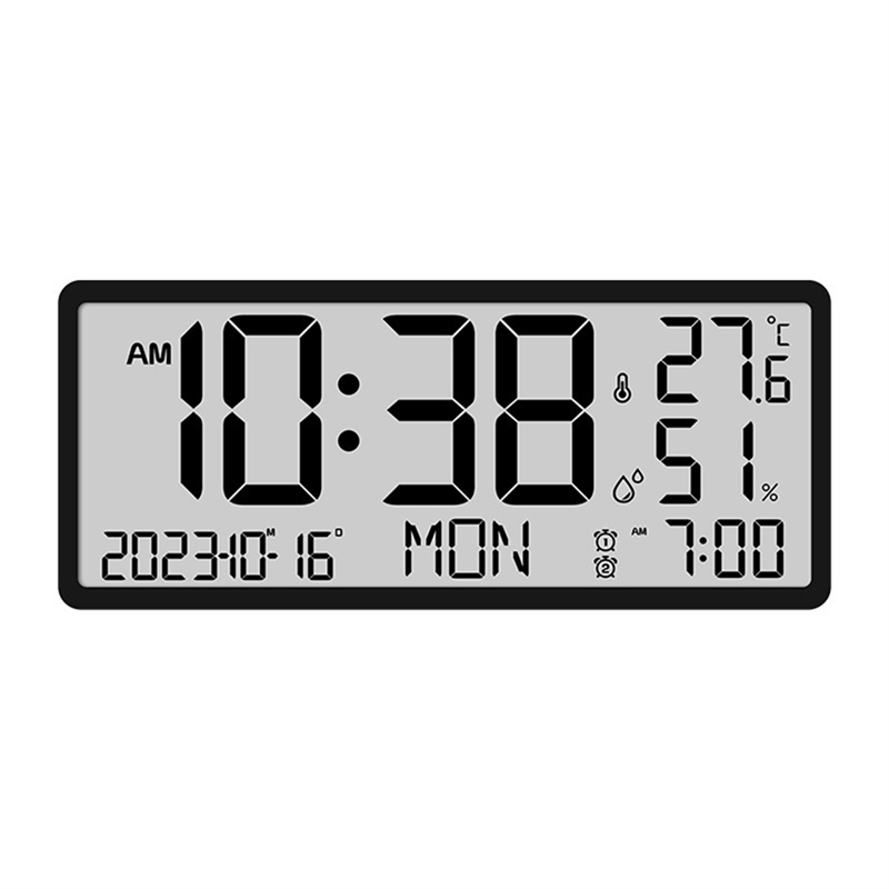 LCD Digital Alarm Clock with Temperature Sensor Desktop & Wall Mountable Manual & Automatic Display Adjustability Durable Easy Install Easy to Use