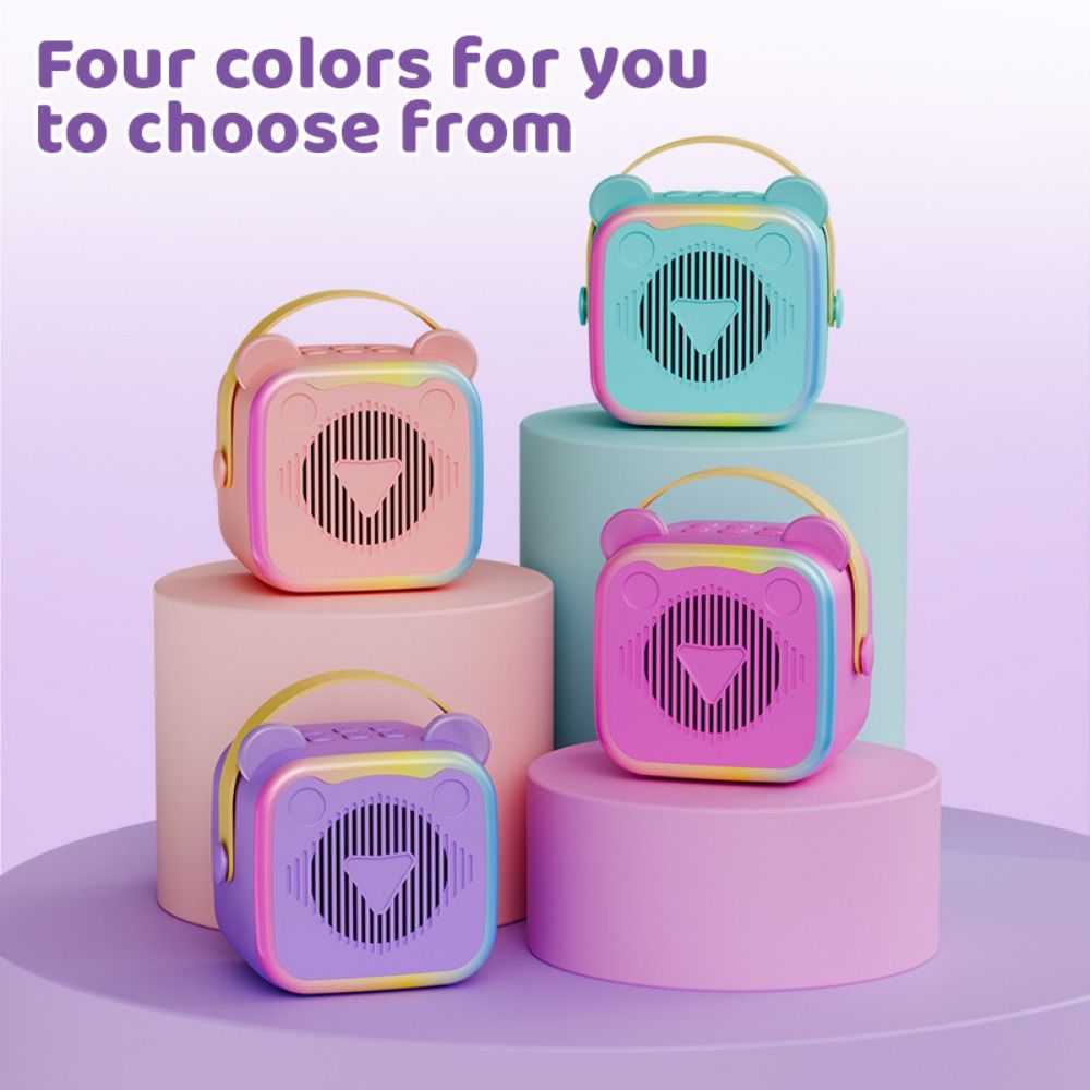 Portable Microphone Portable Mini Karaoke Machine HIFI Surround 3.5mm Earphone Mini Bluetooth Audio Wireless Microphones Charging Mini Home Karaoke Speaker Family Singing