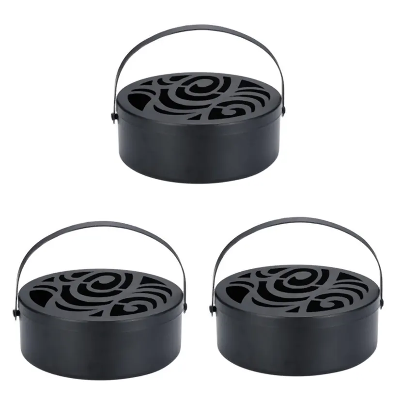 FORIDE 3X Metal Portable Mosquito Coil Holder,Household Mosquito Repellent Box,Classical Design Portable Mosquito Coil Holder