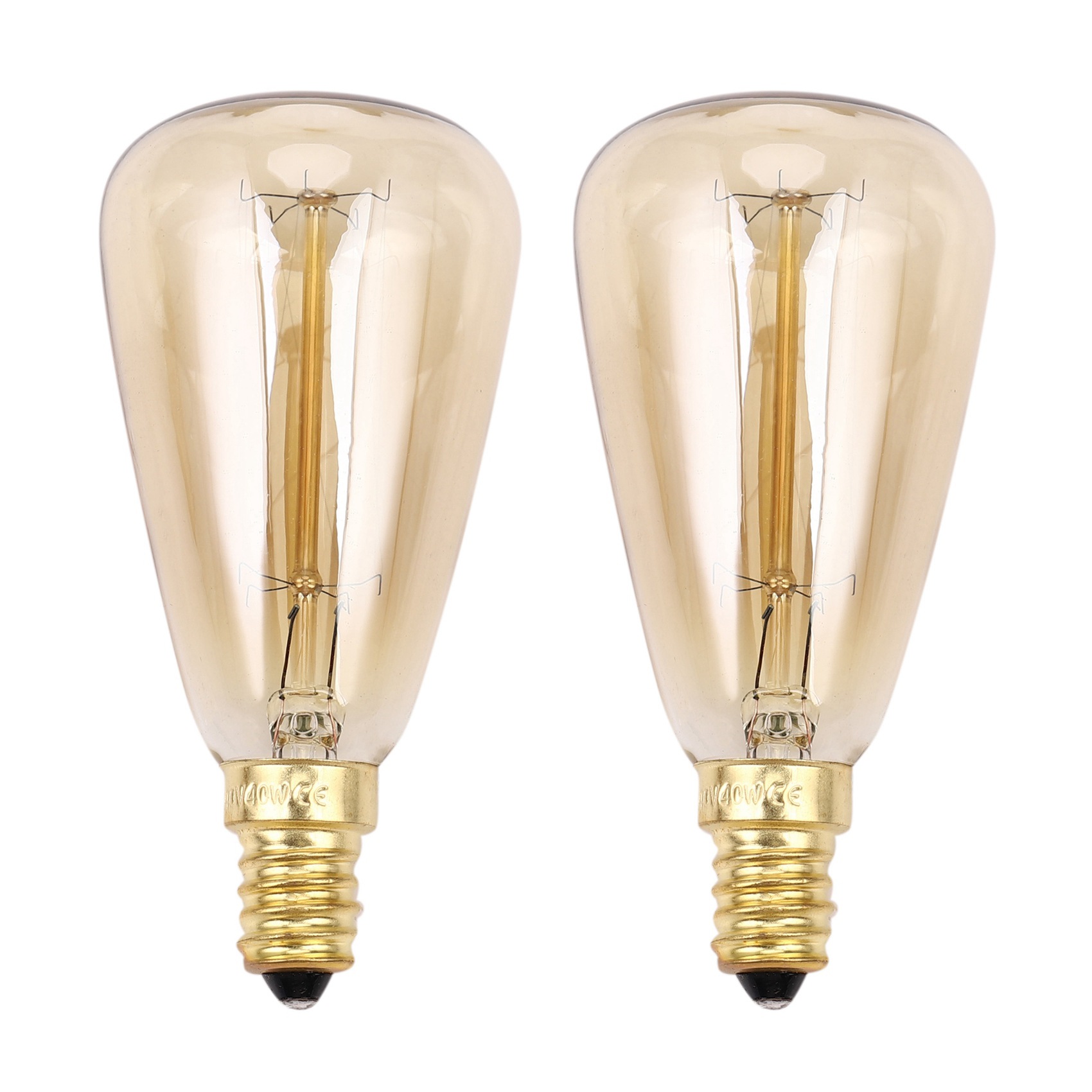 fasdaga 2X Vintage Bulbs E14 220V ST48 Incandescent Bulbs 25W 40W 60W Filament Retro Light for Pendant Lamp