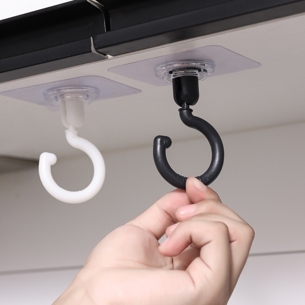 New PC Rotary Hook Folding Punch-free Suction Cup Hook Home Organizer 360° Rotating Hanging Storage Rack Kitchen