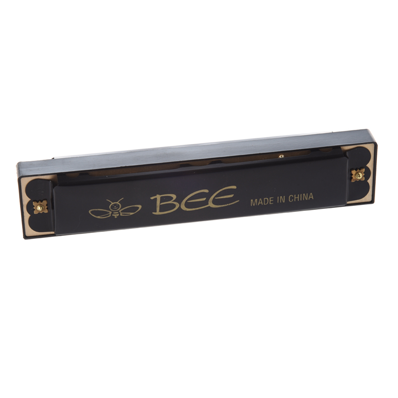 fasdaga 2X Kids Children Musical Instrument 32 Holes Metal Bee Harmonica Mouth Organ Black