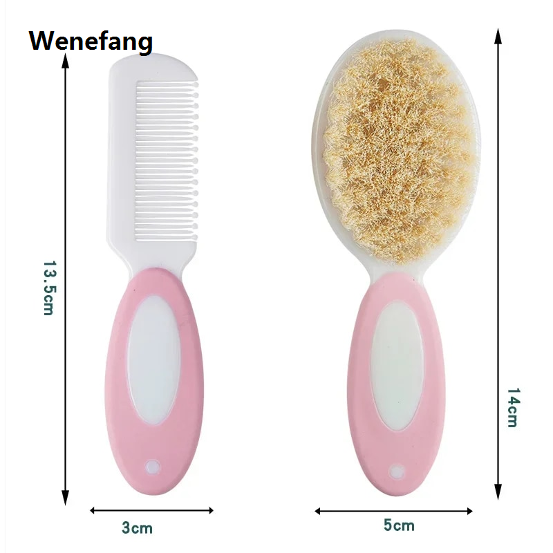 Wenefang 2Pcs/set Baby Untangling Hairbrush Comb Portable Newborn Infant Anti-screw Hair Edge Brush Scalp Massager for Kids Supplies