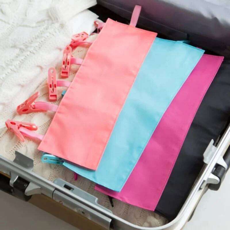 Fabric Clothes Portable Bathroom Folding Velcro Travel Multifunctional Cloth Hanger