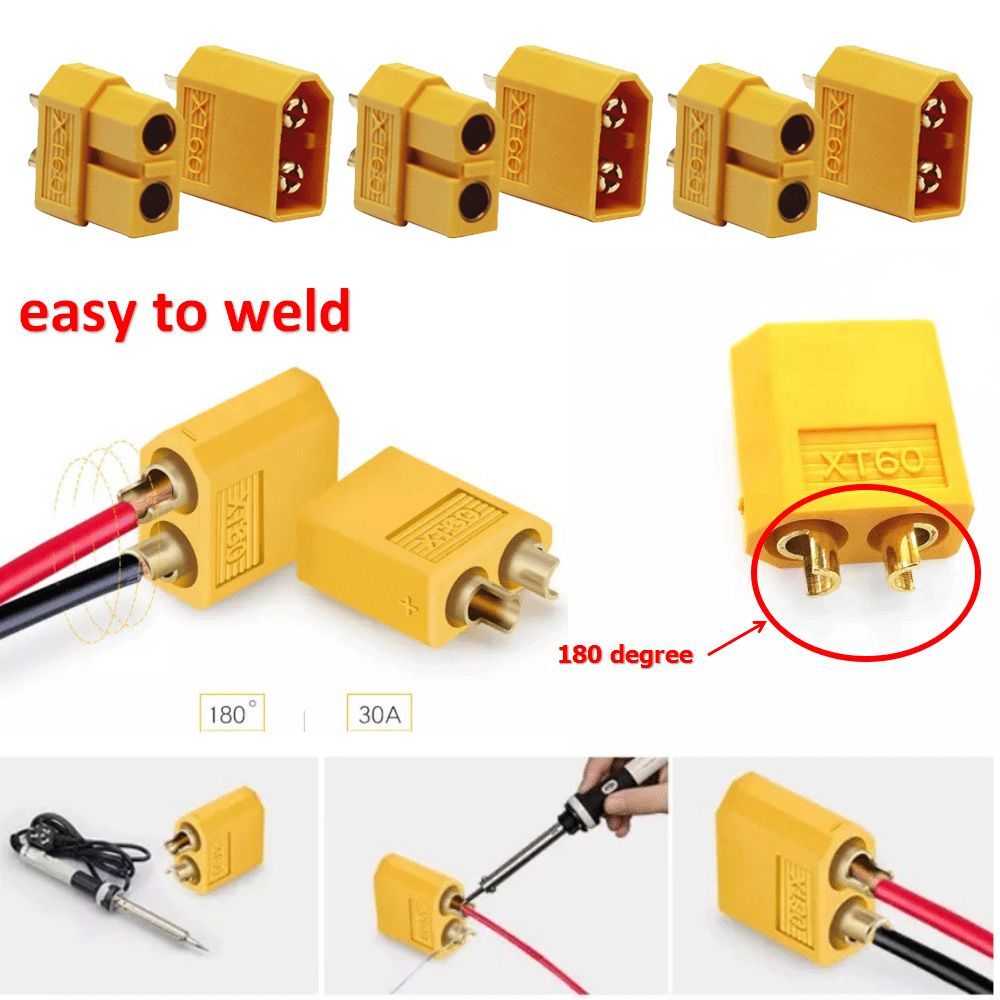 1/2pcs New Solid Durable XT60 Connectors Plug Aircraft Model Accessories RC Model