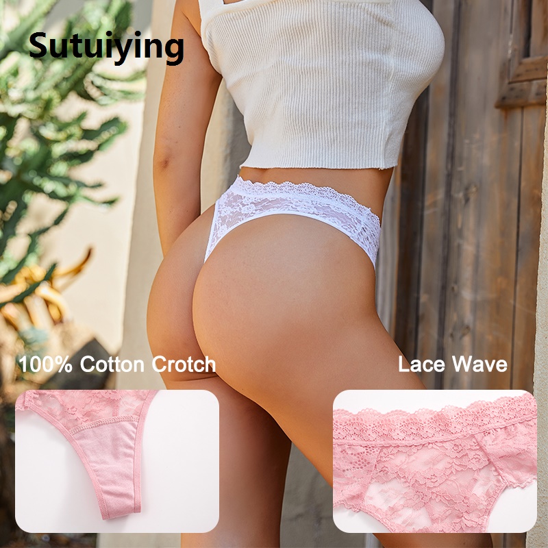 Sutuiying Original Special Offer FINETOO 4PCS/Set S-XL Women Panties G-string Woman's Underwear Girl Lace Lingerie Female Bikini Lady Thong Intimates