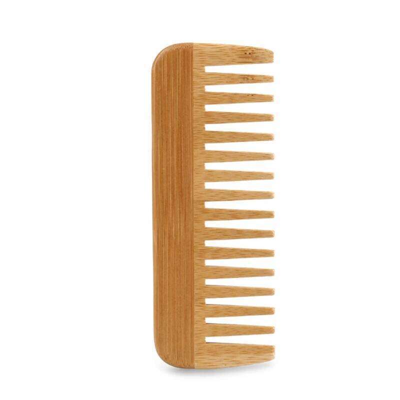 Natural Bamboo Wide Tooth Comb Detangling Combs Anti-Static Curly Hair for Women Men Smoothing Massaging Home Salon Use