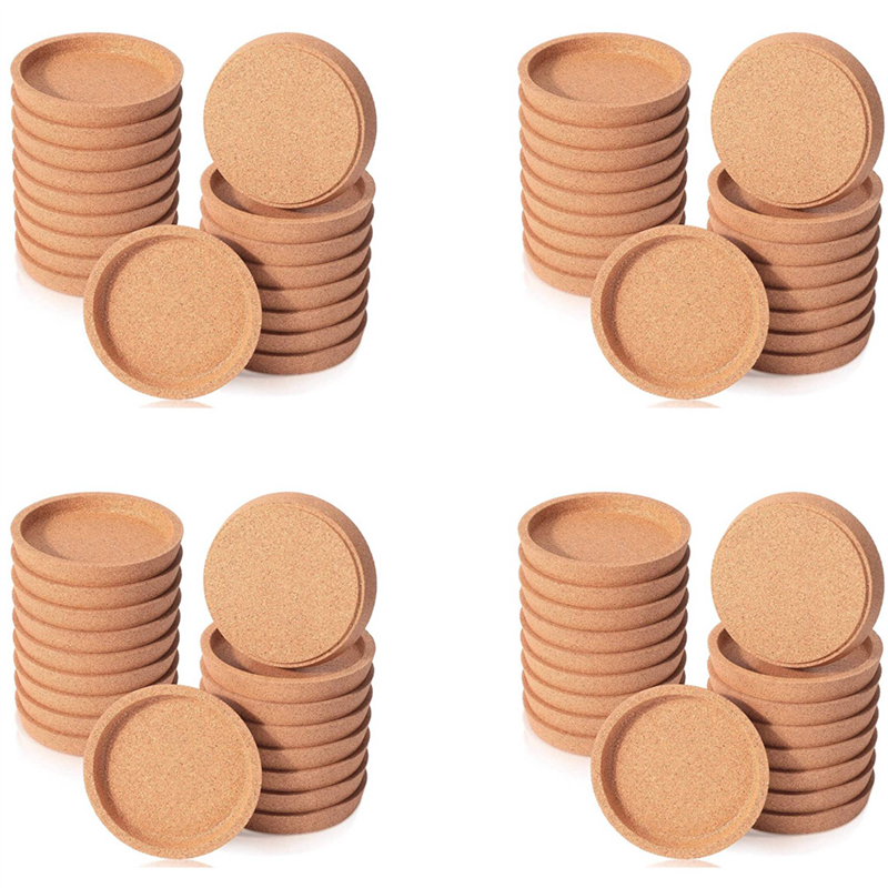 72 Cork Coasters Bulk 4 Inch Round Lip Cup Holder Leak Proof Cork Coasters for Drinks Reusable Absorbent Cup Coaster